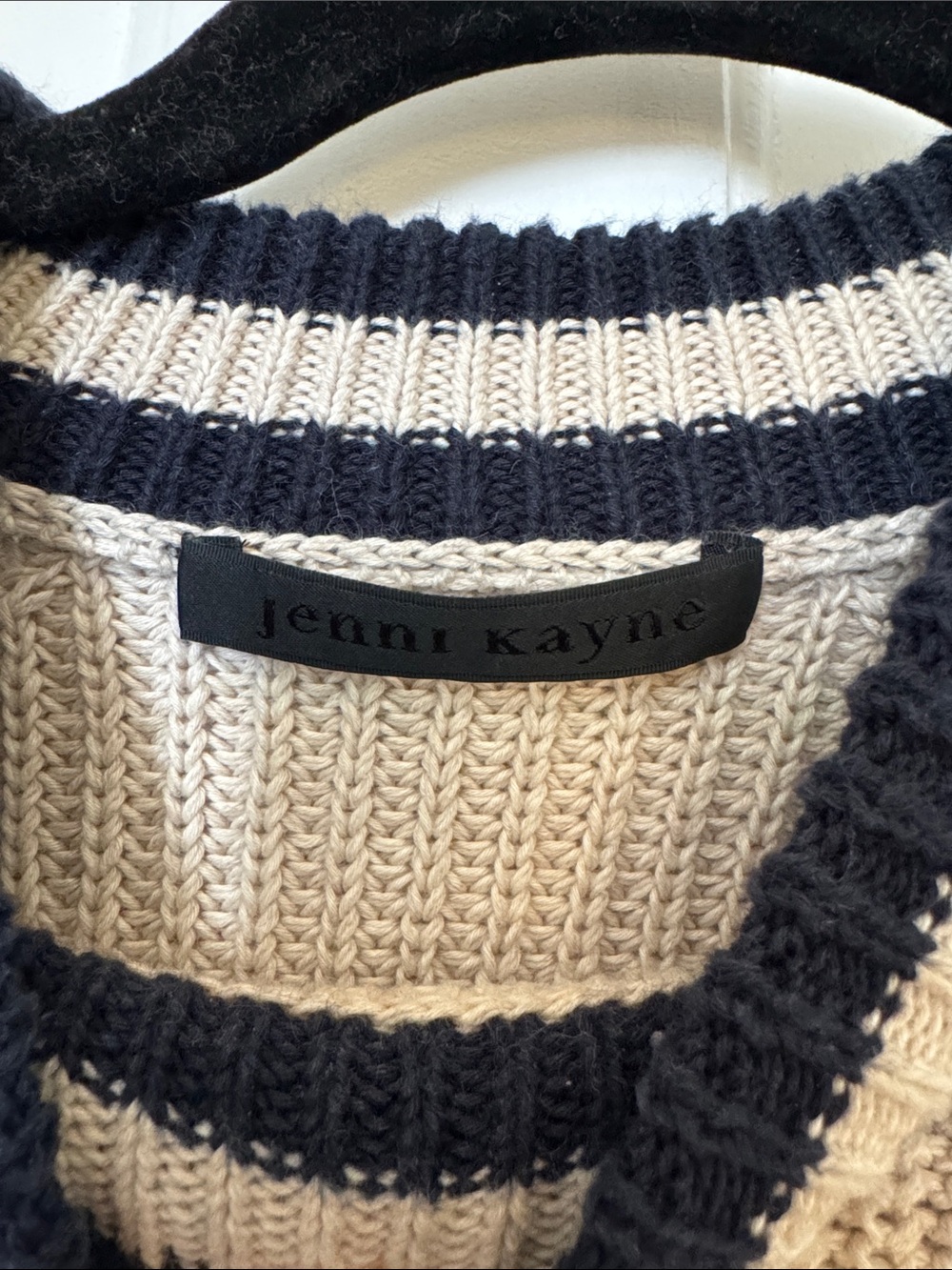 Jenni Kayne Cotton Cashmere Fisherman Crewneck Sweater XS Oatmeal - Picture 5 of 6